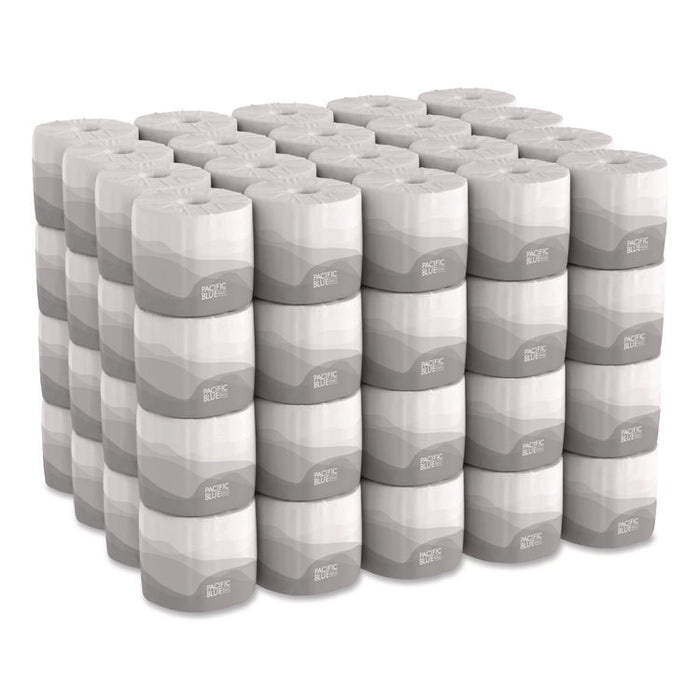 Pacific Blue Basic Embossed Bathroom Tissue, Septic Safe, 1-Ply, White, 550 Sheets/Roll, 80 Rolls/Carton