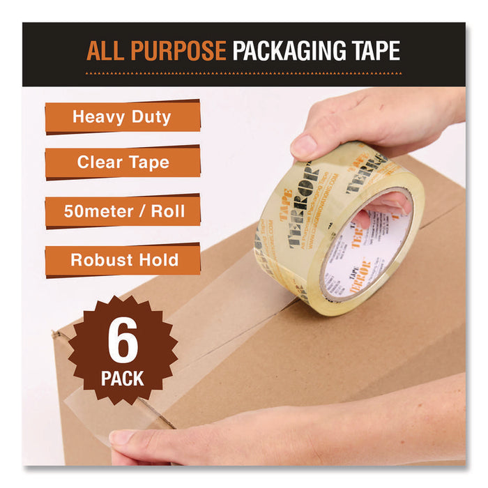 All Purpose Packaging Tape, 3" Core, 1.88" x 54.6 yds, Clear, 6/Pack