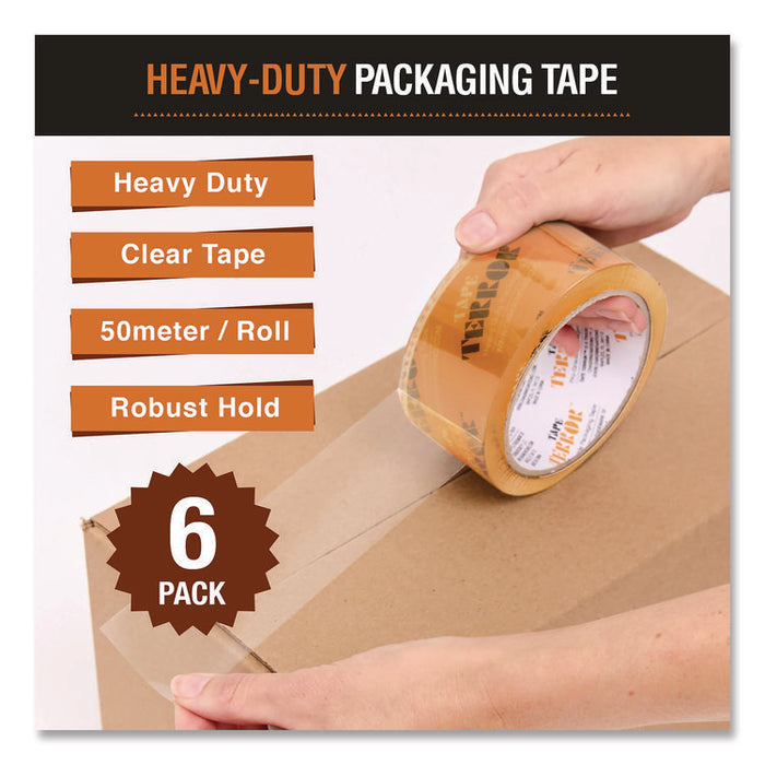 Heavy-Duty Packaging Tape, 3" Core, 1.88" x 54.6 yds, Clear, 6/Pack