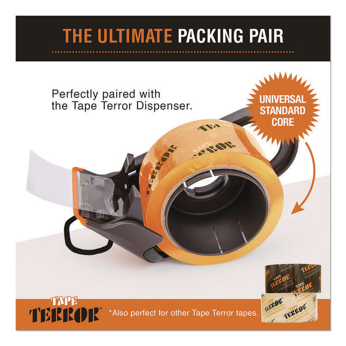Tape Dispenser with Tape, 3" Core, Polypropylene, Gray/Orange, 1 Dispenser, 1 Roll Heavy-Duty Packaging Tape