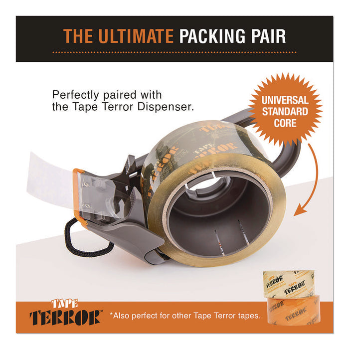 Tape Dispenser with Tape, 3" Core, Polypropylene, Gray/Orange, 1 Dispenser, 2 Rolls Pro-Grade Packaging Tape