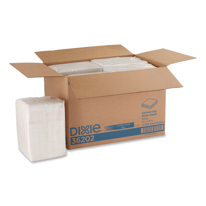 Acclaim 1/4 Fold Paper Dinner Napkins, White, 1-Ply, 16 x 16, 500/Pack, 8 Packs/Carton