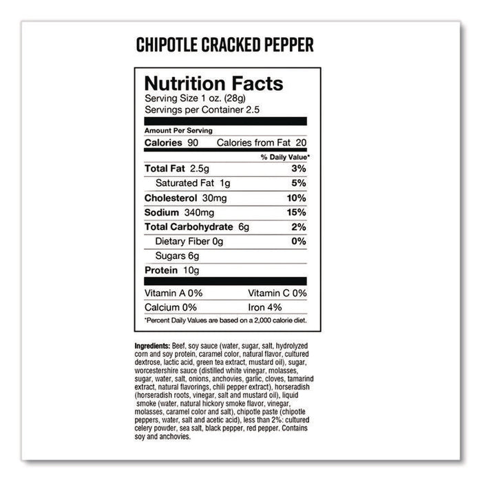Real Steak Jerky, Chipolte Cracked Pepper, 2.5 oz Bag