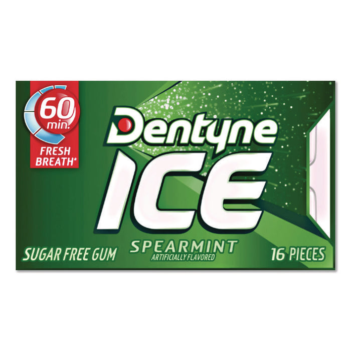 Sugarless Gum, Spearmint, 16 Pieces/Pack, 9 Packs/Box