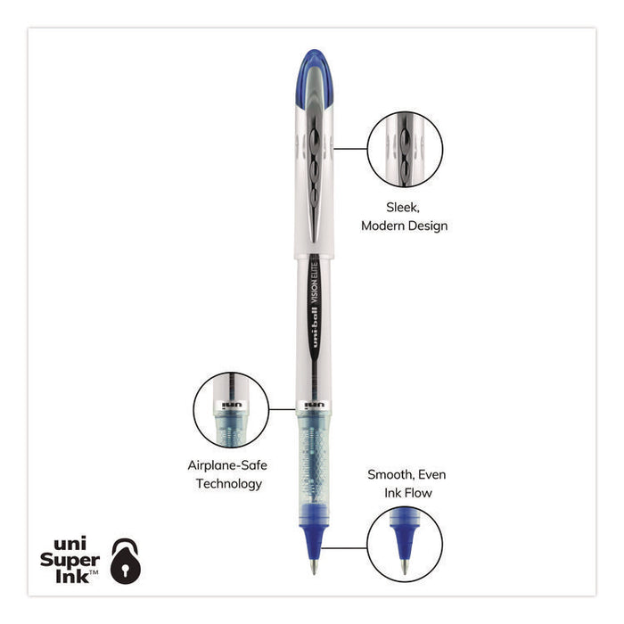 VISION ELITE Rollerball Pen, Stick, Bold 0.8 mm, Assorted Ink and Barrel Colors, 8/Pack