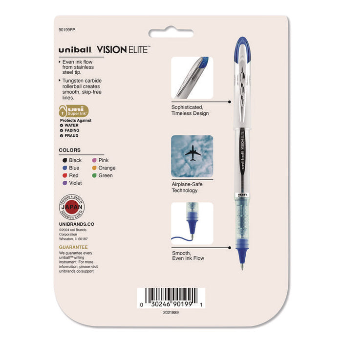 VISION ELITE Rollerball Pen, Stick, Bold 0.8 mm, Assorted Ink and Barrel Colors, 8/Pack