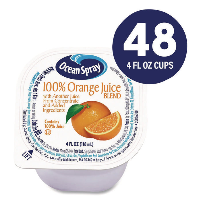No-Thaw 100% Juice Cups, Orange, 4 oz Cups, 48/Carton