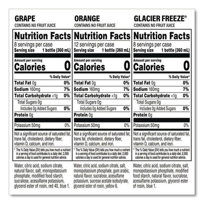 Zero Variety Pack, Assorted Flavors, 12 oz Bottle, 28/Carton