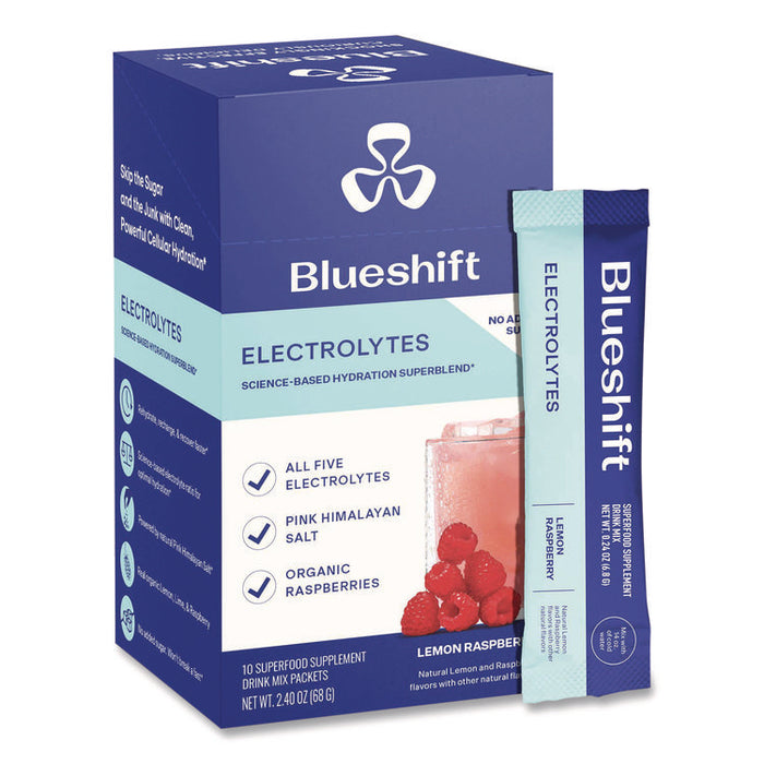 Electrolyte Lemon Raspberry Drink Mix, 0.24 oz Packets, 10/Pack, 2 Packs/Carton