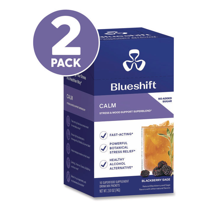 Calm Blackberry Sage Drink Mix, 0.23 oz Packets, 10/Pack, 2 Packs/Carton