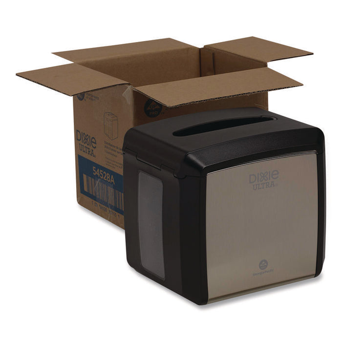 Tabletop Napkin Dispenser, 7.6 x 6.1 x 7.2, Stainless Black