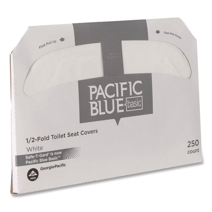 Safe-T-Gard Half-Fold Toilet Seat Covers, 14.5 x 17, White, 250/Pack, 20 Packs/Carton