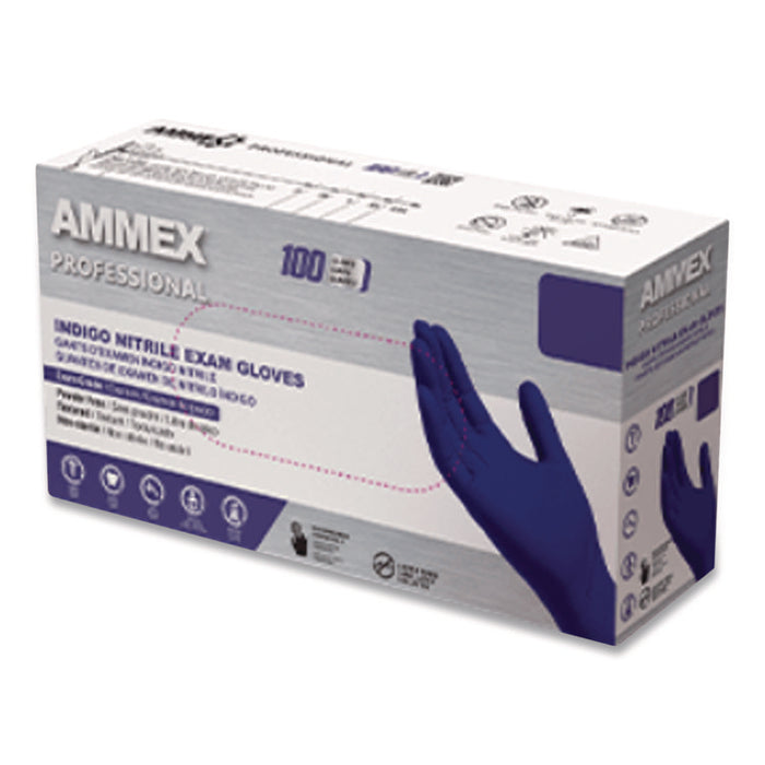 Nitrile Exam Gloves, Powder-Free, X-Large, 3 mil Thick, Indigo, 100/Box