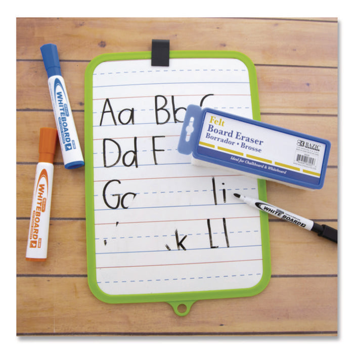 Whiteboard and Chalkboard Eraser, 5" x 2" x 1", White
