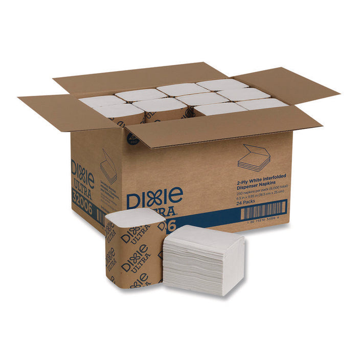 Interfold Napkin Refills 2-Ply, 6.5 x 9.78, White, 6,000/Carton