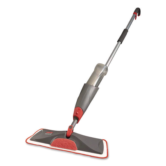 Reveal Microfiber Spray Mop Kit, Microfiber Head, 54.5" Silver/Black Handle