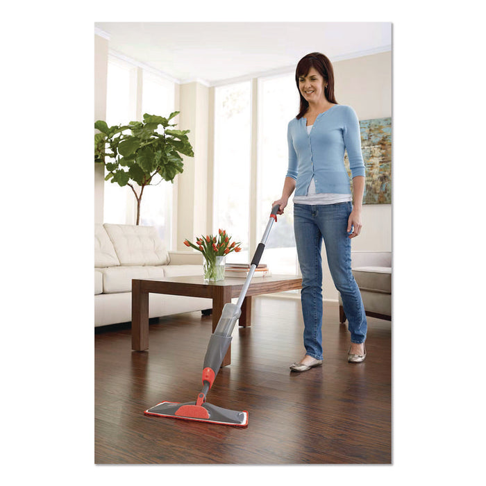 Reveal Microfiber Spray Mop Kit, Microfiber Head, 54.5" Silver/Black Handle