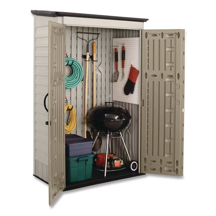 Vertical Storage Shed, 53 cu ft, 2.5 ft x 4 ft x 7 ft, Sandstone/Faint Maple