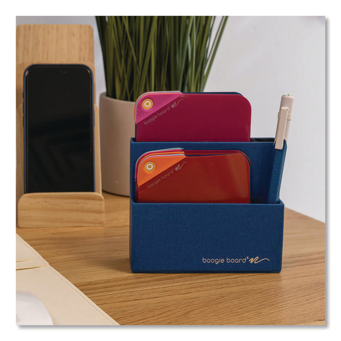 VersaNotes Desk Organizer, 3 Compartments, 4.7 x 0.4 x 2.05, Blue, Plastic