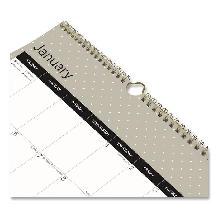12-Month Wall Calendar, Minimalistic Artwork, 12 x 17, White/Multicolor Sheets, 12-Month (Jan to Dec): 2026
