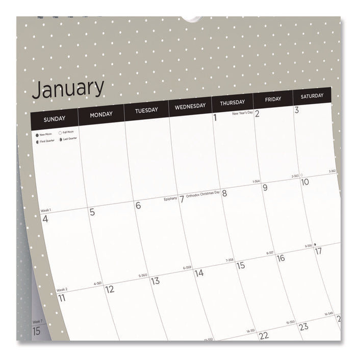12-Month Wall Calendar, Minimalistic Artwork, 12 x 17, White/Multicolor Sheets, 12-Month (Jan to Dec): 2026