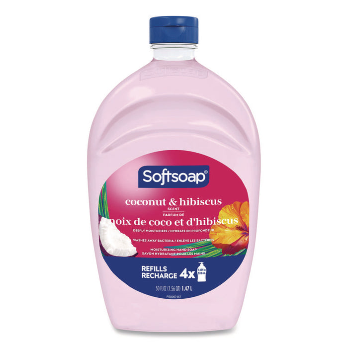 Liquid Hand Soap Refills, Coconut and Hibiscus Scent, 50 oz,  6/Carton