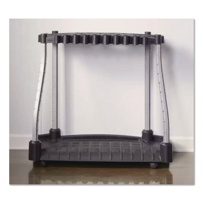 FastTrack Garage Tool Tower Rack, Plastic, Holds Up to 40 Tools, 38" x 20.5" x 34.4", Black