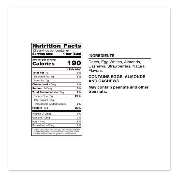 Gluten-Free Strawberry Protein Bar, 1.83 oz Bar, 12/Box