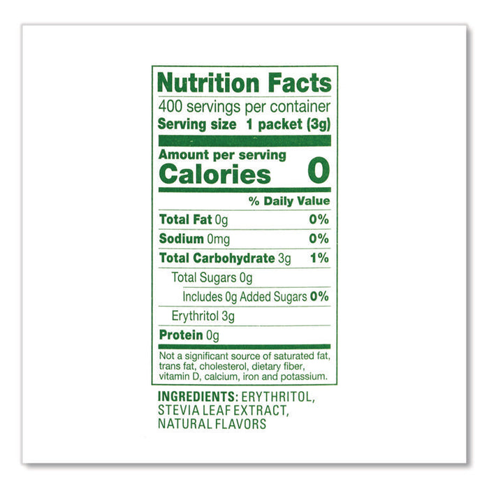 Natural Sugar Substitute, 0.07 oz Packet, 1,000/Carton