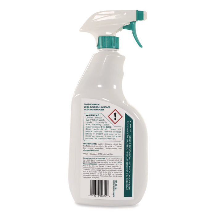 Lime Calcium Surface Residue Remover, 32 oz Spray Bottle, 12/Carton