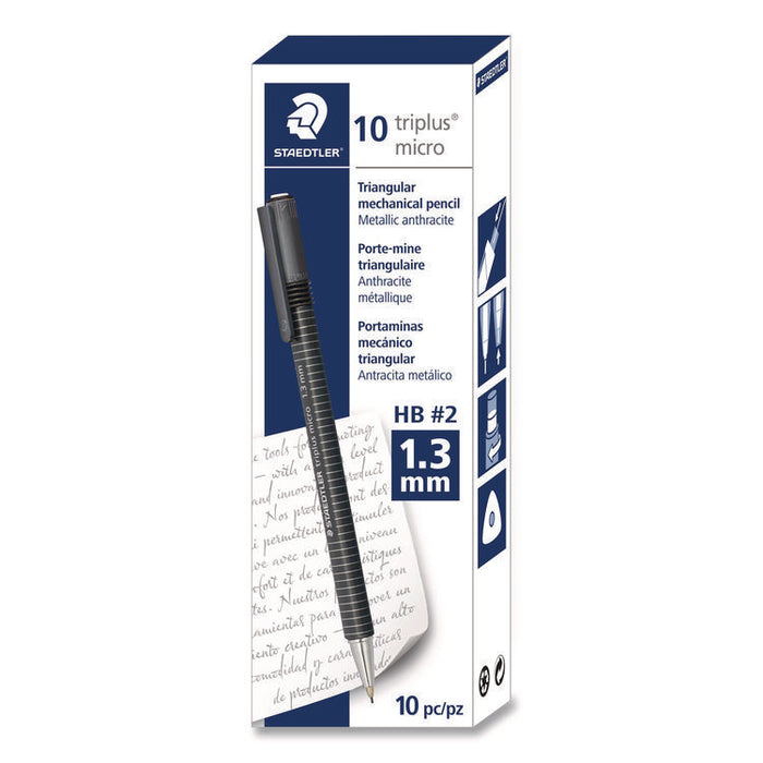 Mechanical Pencils, 1.3 mm, HB (#2), Black Lead, Anthracite Barrel, 10/Box