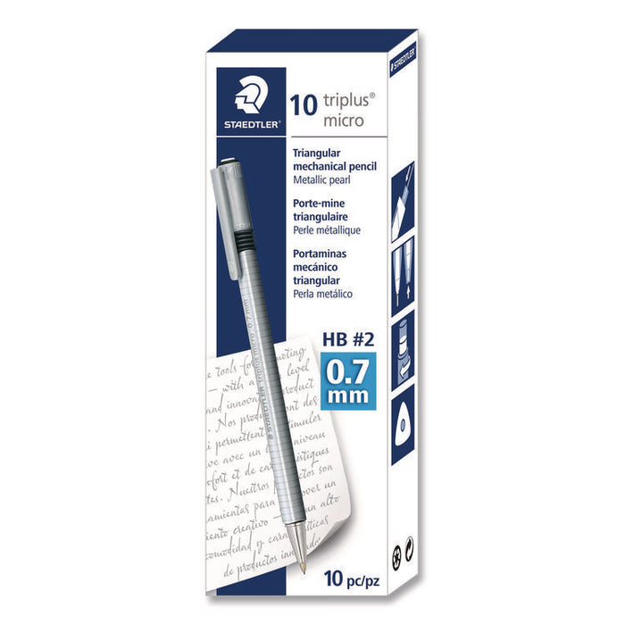 Mechanical Pencils, 0.7 mm, HB (#2), Black Lead, Pearl Barrel, 10/Box