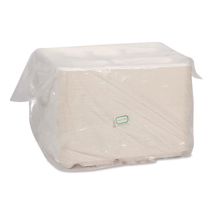 Compostable Fiber Blend School Lunch Tray, Heavy Duty, 8 x 12 x 1, White, 250/Carton