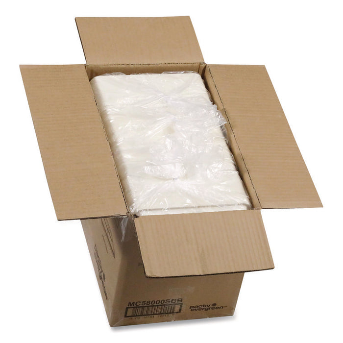 Compostable Fiber Blend School Lunch Tray, 10 x 8 x 1, White, 240/Carton