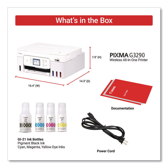 MegaTank PIXMA G3290 All-in-One Wireless Inkjet Printer,  Copy/Print/Scan