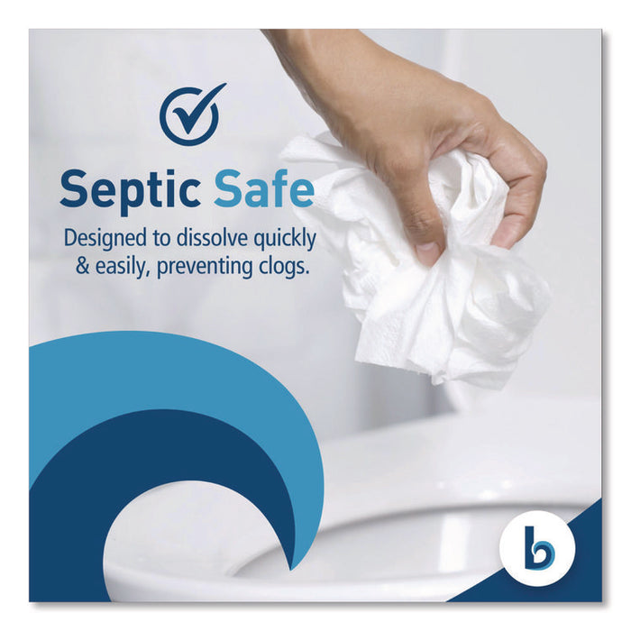 Two-Ply Toilet Tissue, Septic Safe, White, 400 Sheets/Roll, 96 Rolls/Carton