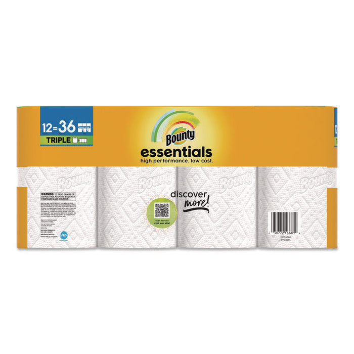 Essentials Select-A-Size Kitchen Roll Paper Towels, 2-Ply, 5.9 x 11, White, 162 Sheets/Triple Roll, 12 Rolls/Carton