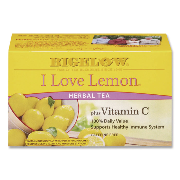 I Love Lemon Herbal Tea, 0.06 oz Tea Bag, 28/Box