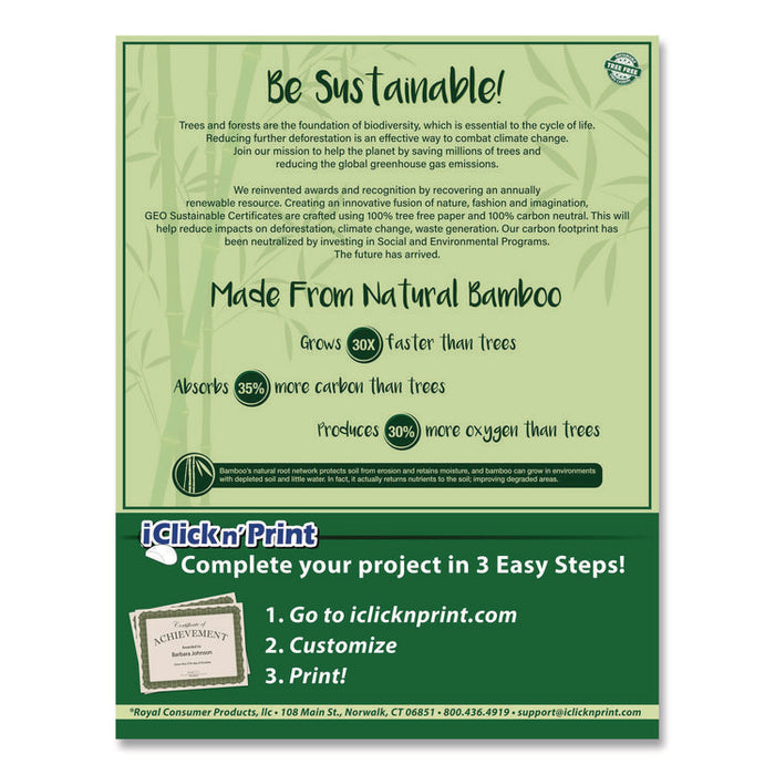 Tree Free Award Certificates, 8.5 x 11, Green/Brown/Blue, with Outside Scene Border, 15/Pack