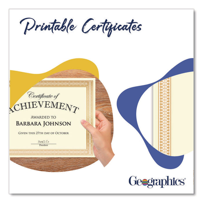 Award Certificates, 8.5 x 11, Ivory with Traditional Gold Border, 100/Pack
