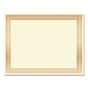Award Certificates, 8.5 x 11, Ivory with Traditional Gold Border, 100/Pack