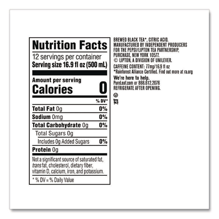 Iced Tea, Unsweetened, 18.5 oz, 12/Carton