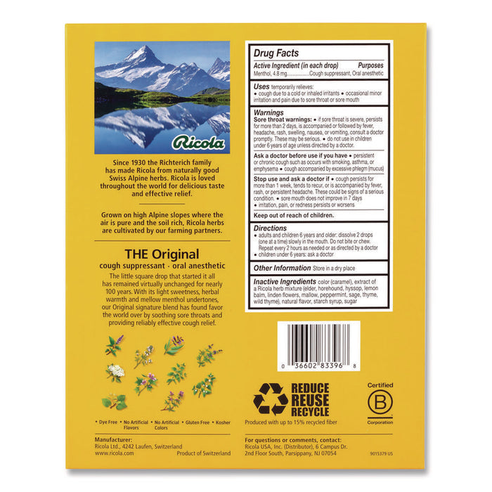 Cough Drops, Original Herb, 65/Bag, 2 Bags/Pack