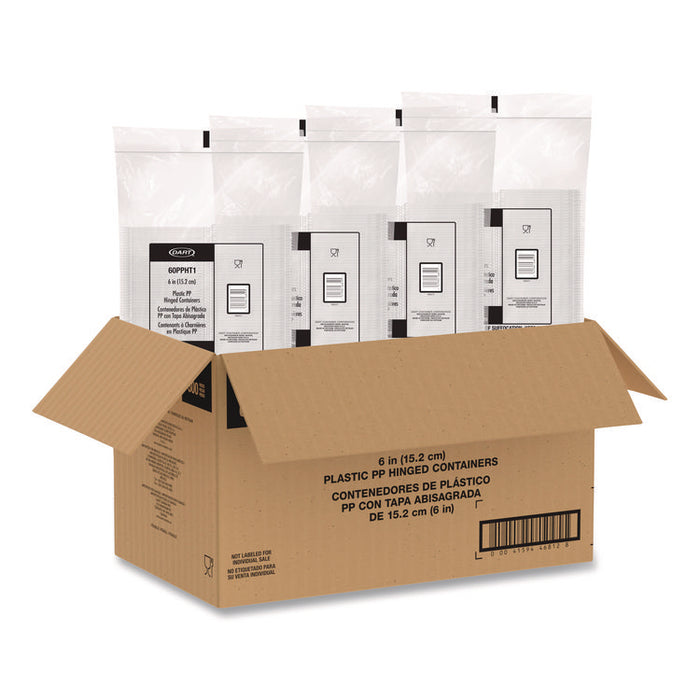 Microwaveable Hinged Containers, ProPlanet Seal, 6.31 x 6.31 x 3, Clear, Plastic, 300/Carton