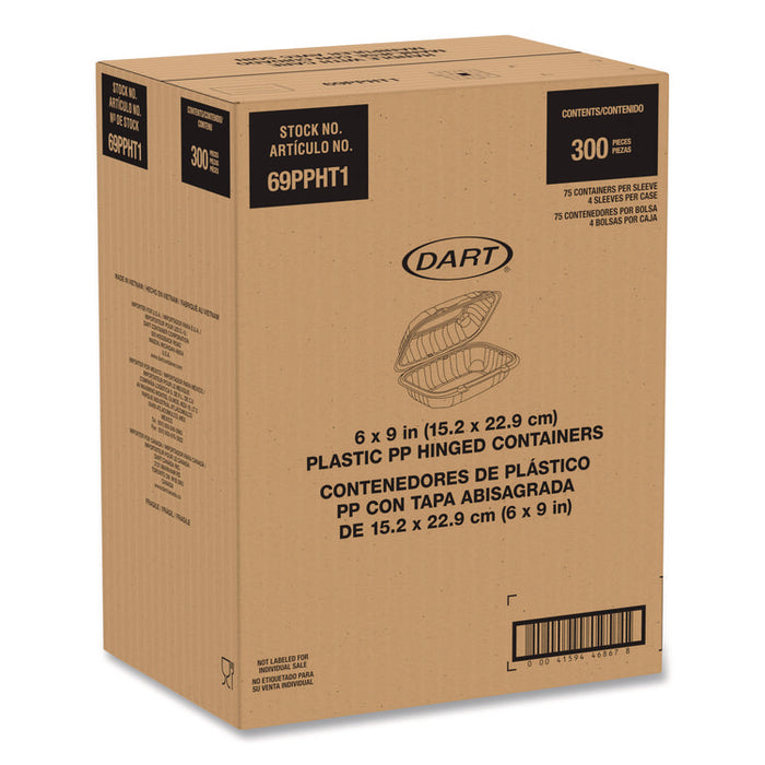 Microwaveable Hinged Containers, ProPlanet Seal, 6.5 x 9 x 3, Clear, Plastic, 300/Carton