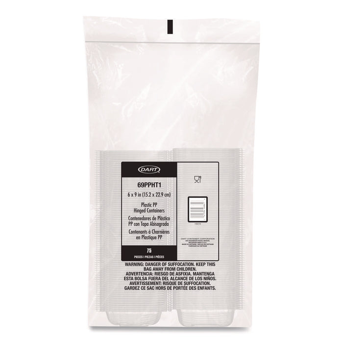 Microwaveable Hinged Containers, ProPlanet Seal, 6.5 x 9 x 3, Clear, Plastic, 300/Carton