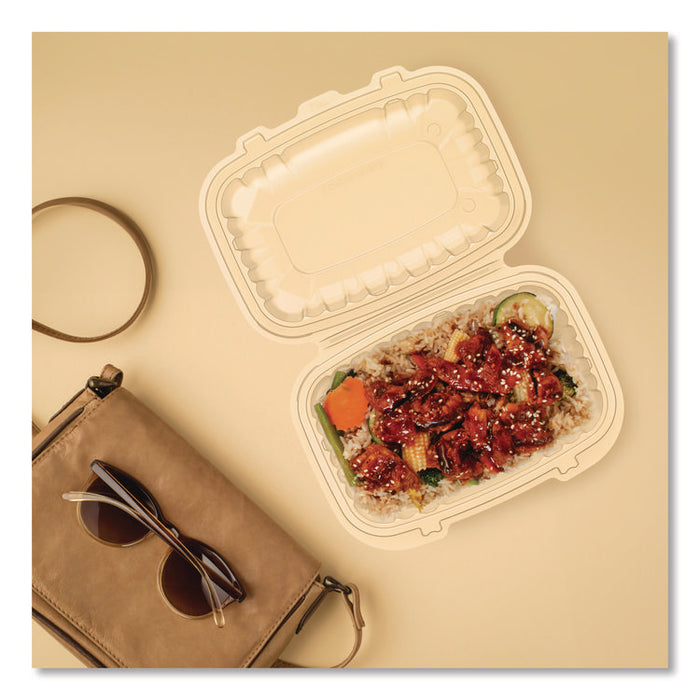 Microwaveable Hinged Containers, ProPlanet Seal, 6.5 x 9 x 3, Clear, Plastic, 300/Carton