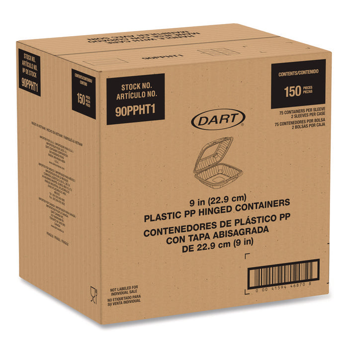 Microwaveable Hinged Containers, ProPlanet Seal, 9 x 8.75 x 3, Clear, Plastic 150/Carton