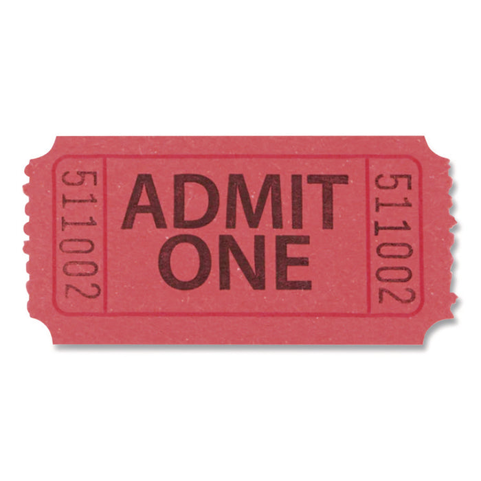 Single Ticket Roll, Admit One, Red, 2,000/Roll