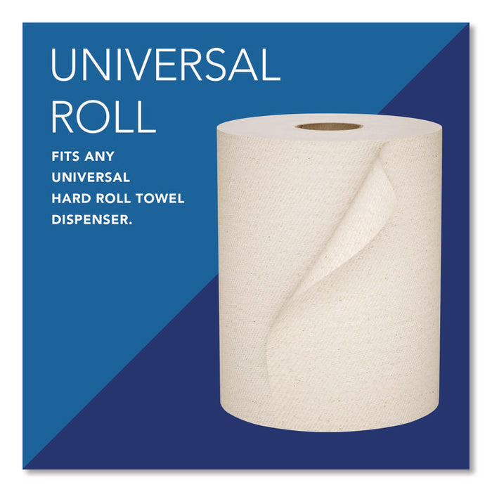 Essential 100% Recycled Fiber Hard Roll Towel, 1-Ply, 8" x 800 ft, 1.5" Core, Brown, 6 Rolls/Carton